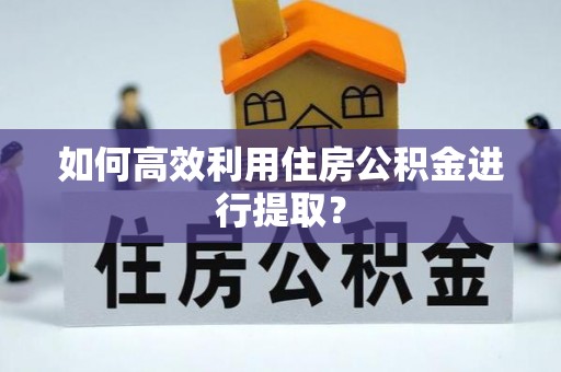 萍乡如何高效利用住房公积金进行提取？